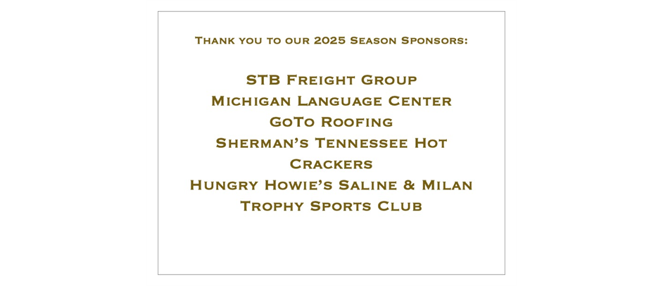 Thank you 2025 Season Sponsors